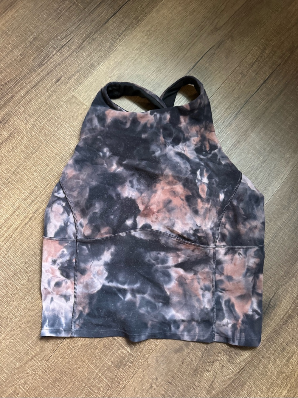 lululemon athletica Black & Pink Tie-Dye High-Neck Tank